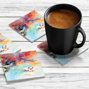 4 x Acrylic Coaster in Abstract Sky