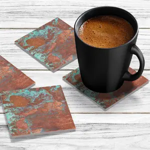 4 x Acrylic Coaster in Aged Copper