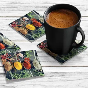 4 x Acrylic Coaster in Asian Spices