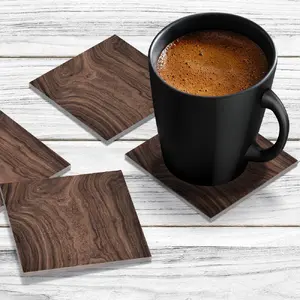 4 x Acrylic Coaster in Black Walnut