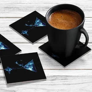 4 x Acrylic Coaster in Blue Gin