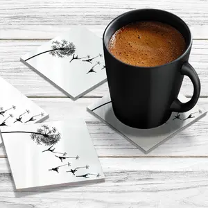 4 x Acrylic Coaster in Dandelion Ballerinas On White