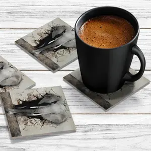 4 x Acrylic Coaster in Elephant