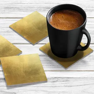 4 x Acrylic Coaster in Gold Leaf