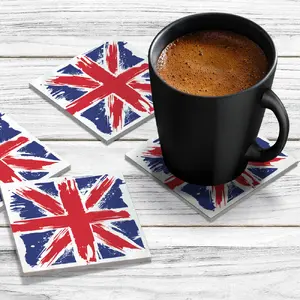 4 x Acrylic Coaster in Painted Union Jack