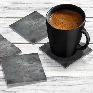 4 x Acrylic Coaster in Polished Concrete