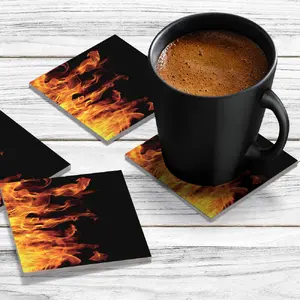 4 x Acrylic Coaster in Real Flames