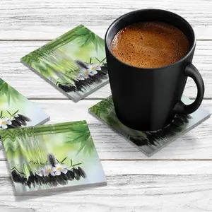 4 x Acrylic Coaster in Relaxing Spa Scene