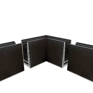 Frameless Glass Balustrade Quick-Fit Black Anodised Aluminium Corner Piece 17.5mm