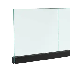 Frameless Glass Balustrade Quick-Fit Adjustable Black Anodised Aluminium Channel (12–17.5mm) – 2.5m