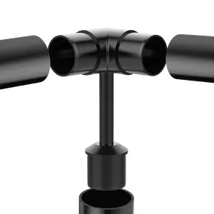 Premier Range Stainless Steel Glass Balustrade Handrail Bracket Saddle In Black 90 Degree Corner