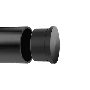 Premier Range Stainless Steel Glass Balustrade Handrail End Cap In Black