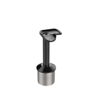 Premier Range Stainless Steel Glass Balustrade Handrail Saddle In Black 90 Degree Corner