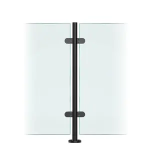 Premier Range Stainless Steel Glass Balustrade Black Mid Post (1100mm X 42.4mm X 2mm)