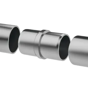 Premier Range 316 Stainless Steel Glass Balustrade Handrail Inline Connector 42.4mm