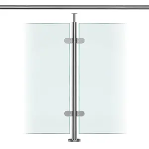 Premier Range 316 Stainless Steel Glass Balustrade Mid Post For Rail (1100mm X 42.4mm X 2mm)