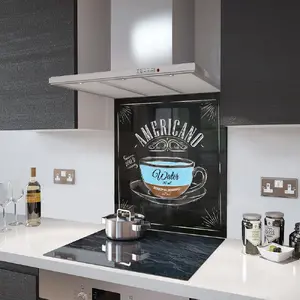 Lifestyle image of Glass Splashback in Americano Coffee - 60cm Wide x 75cm High