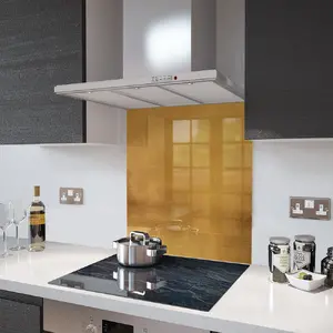 Lifestyle image of Glass Splashback in Antique Gold - 60cm Wide x 75cm High