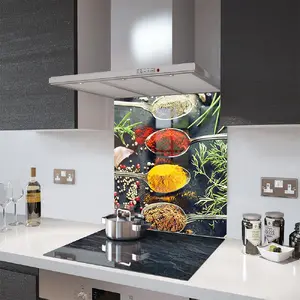 Lifestyle image of Glass Splashback in Asian Spices - 60cm Wide x 75cm High
