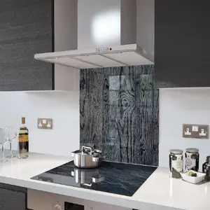 Lifestyle image of Glass Splashback in Black Ash - 60cm Wide x 75cm High