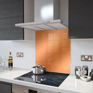 Lifestyle image of Glass Splashback in Brushed Copper - 60cm Wide x 75cm High