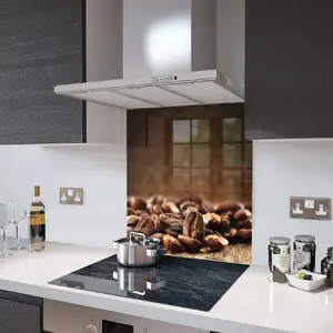 Lifestyle image of Glass Splashback in Coffee Beans - 60cm Wide x 75cm High