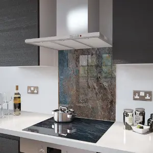Lifestyle image of Glass Splashback in Concrete - 60cm Wide x 75cm High