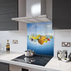 Lifestyle image of Glass Splashback in Fresh Fruit In Water - 60cm Wide x 75cm High