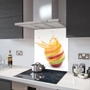 Lifestyle image of Glass Splashback in Fruit Cocktail - 60cm Wide x 75cm High