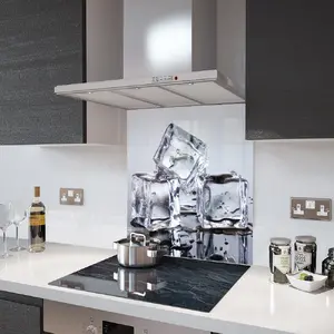 Lifestyle image of Glass Splashback in Ice Cubes - 60cm Wide x 75cm High