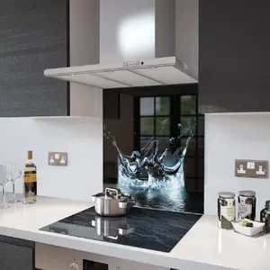 Lifestyle image of Glass Splashback in Lake Splash - 60cm Wide x 75cm High
