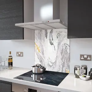 Lifestyle image of Glass Splashback in Liquid Azurite - 60cm Wide x 75cm High