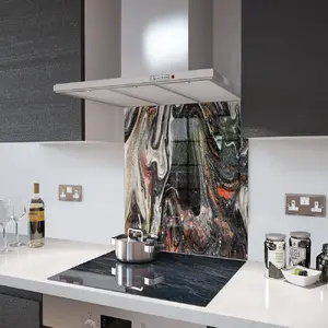 Lifestyle image of Glass Splashback in Liquid Black - 60cm Wide x 75cm High