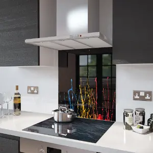Lifestyle image of Glass Splashback in Paint Splash - 60cm Wide x 75cm High
