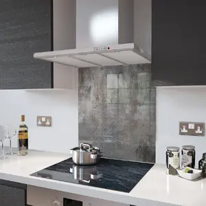 Lifestyle image of Glass Splashback in Polished Concrete - 60cm Wide x 75cm High