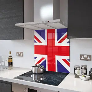 Lifestyle image of Glass Splashback in Union Jack - 60cm Wide x 75cm High