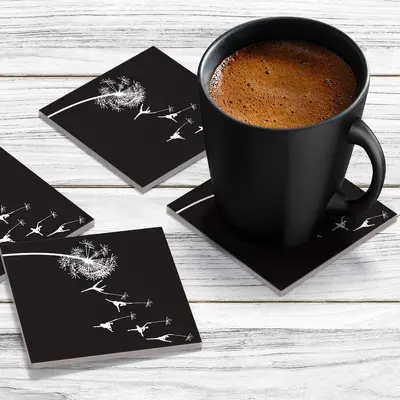 4 x Acrylic Coaster in Dandelion Ballet