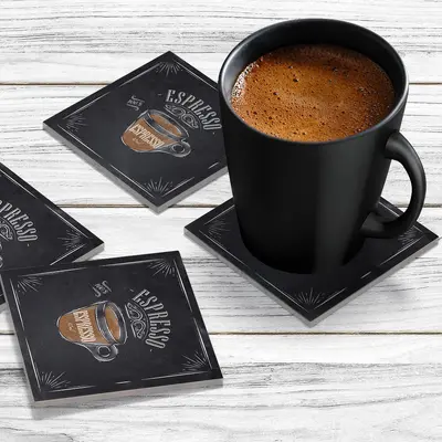 4 x Acrylic Coaster in Espresso Coffee