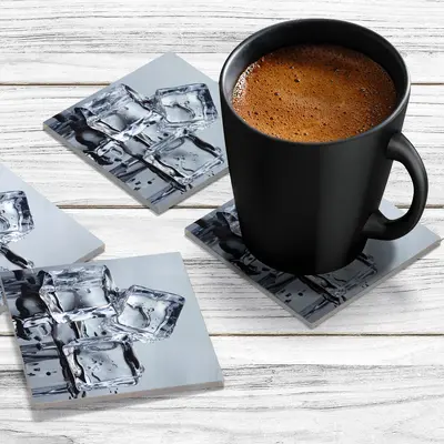 4 x Acrylic Coaster in Ice Cubes