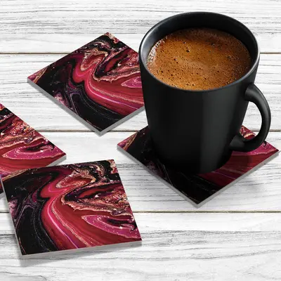 4 x Acrylic Coaster in Liquid Lava