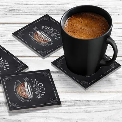 4 x Acrylic Coaster in Mocha Coffee
