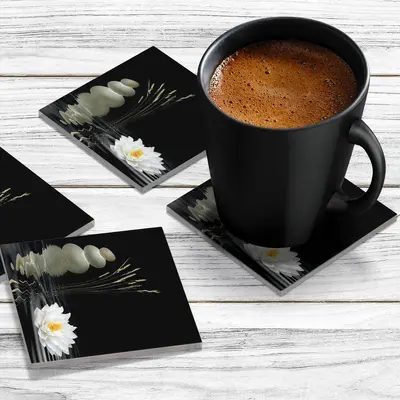 4 x Acrylic Coaster in Water Lily