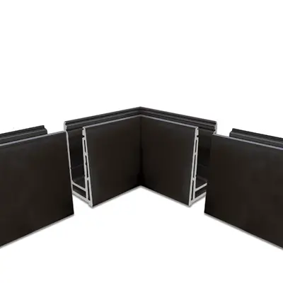Frameless Glass Balustrade Quick-Fit Black Anodised Aluminium Corner Piece 17.5mm