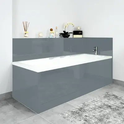 2 Piece Adjustable Bespoke Colour Acrylic Bath Panels