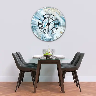 Glass Clock with Frame - Printed Digital Images