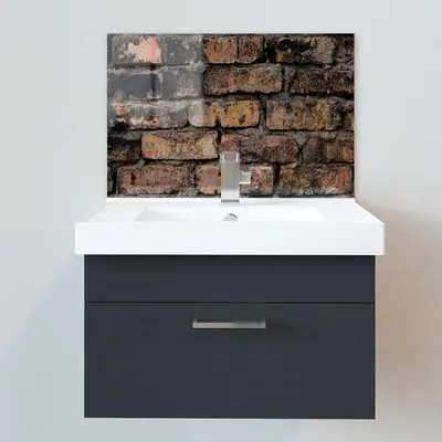 Sink Splashback - in Stone And Granite Effect - Made To Measure