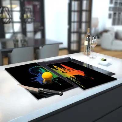 Glass Hob Cover / Chopping Board in Digital Print