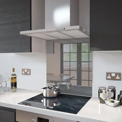 Smoked Mirror Glass Splashback - Made To Measure