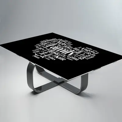 Glass Table Top - Word Collage - Made To Measure