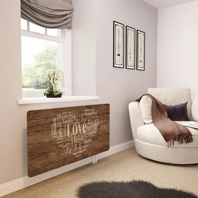 Glass Radiator Cover - Word Collage - Made To Measure